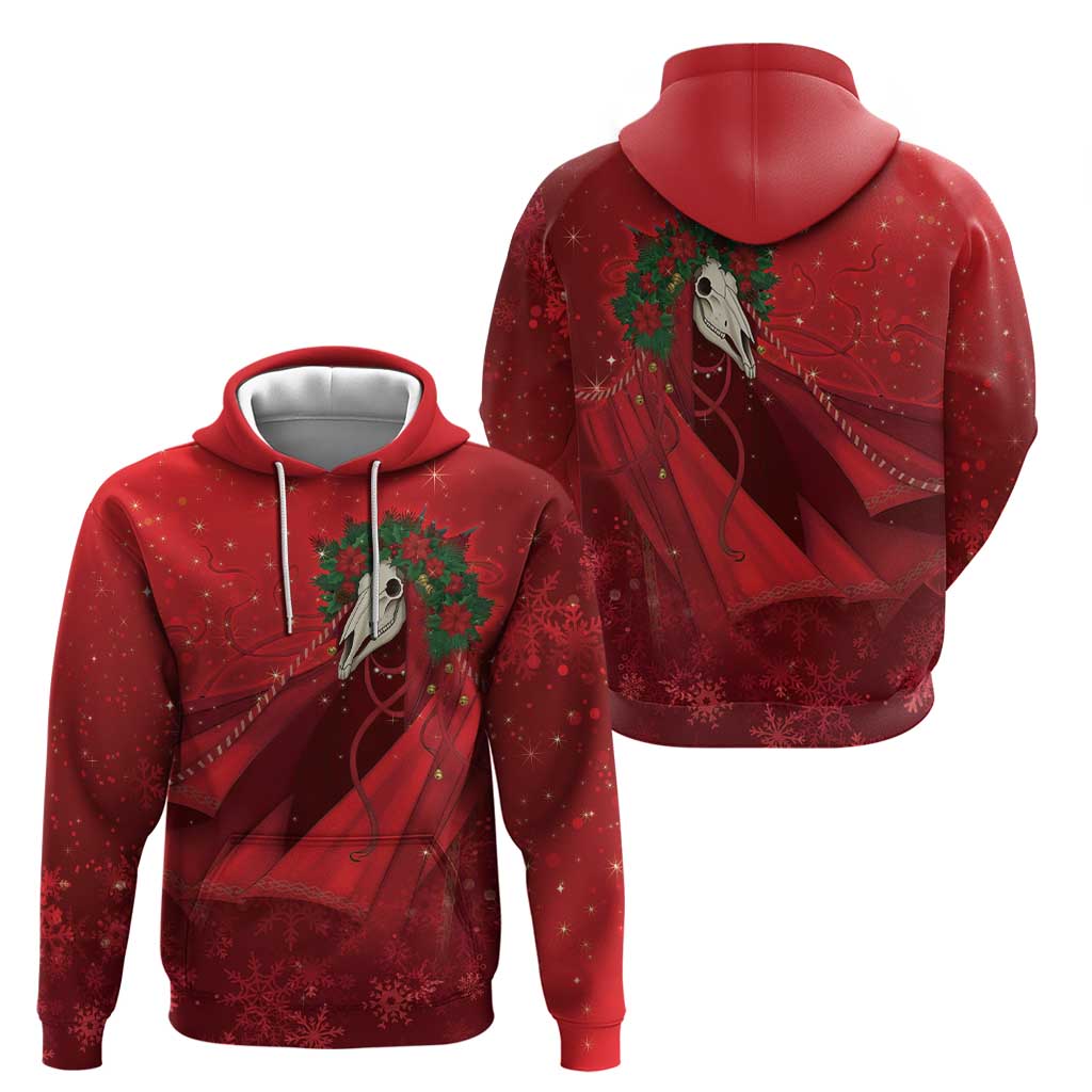 Merry Creepmas Mari Lwyd Zip Hoodie Folklore Ghost Horse Christmas - Wonder Print Shop