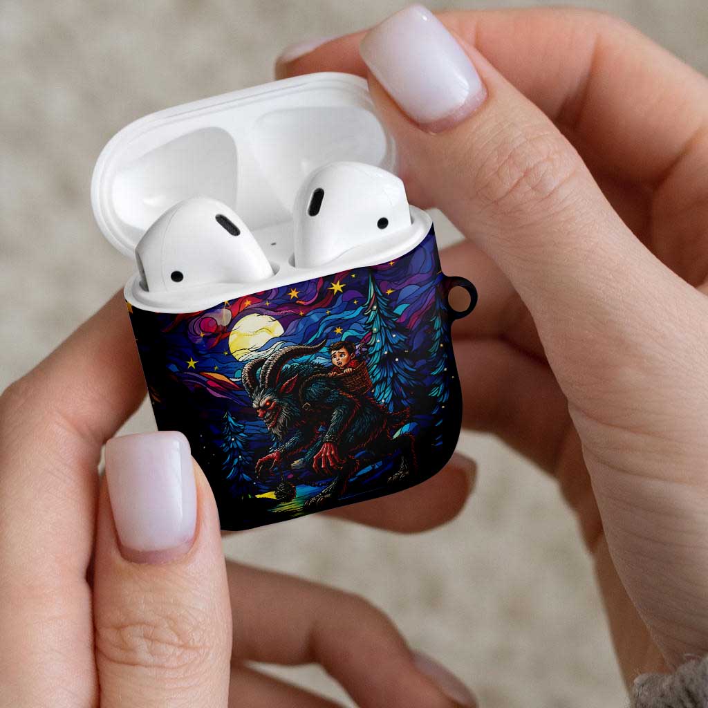 Stained Glass Krampus AirPods Case Gothic Christmas Myth - Wonder Print Shop