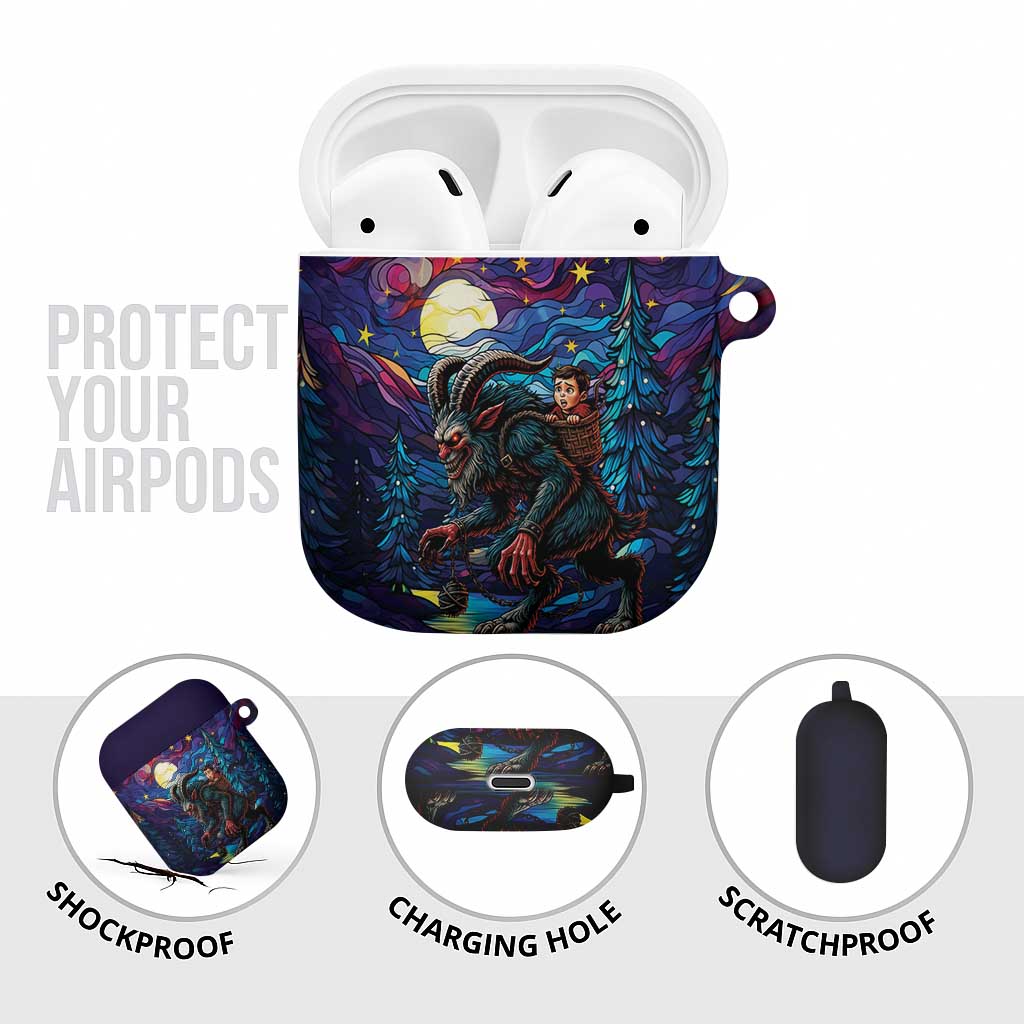 Stained Glass Krampus AirPods Case Gothic Christmas Myth - Wonder Print Shop