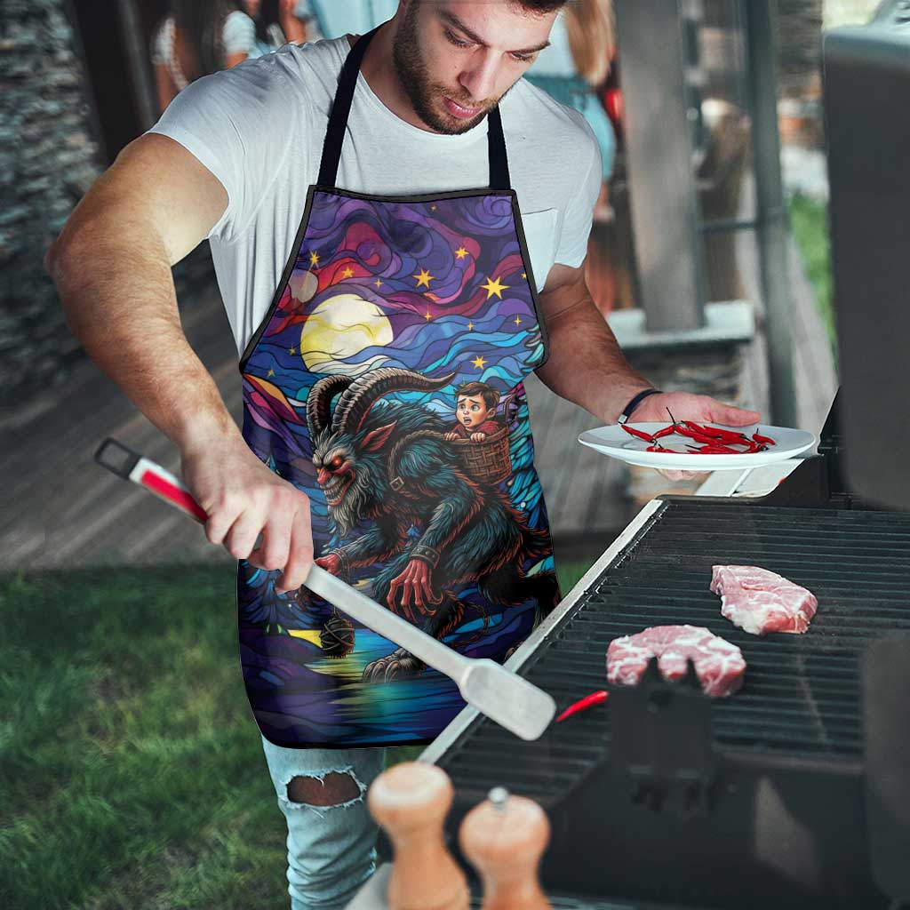 Stained Glass Krampus Apron Gothic Christmas Myth - Wonder Print Shop