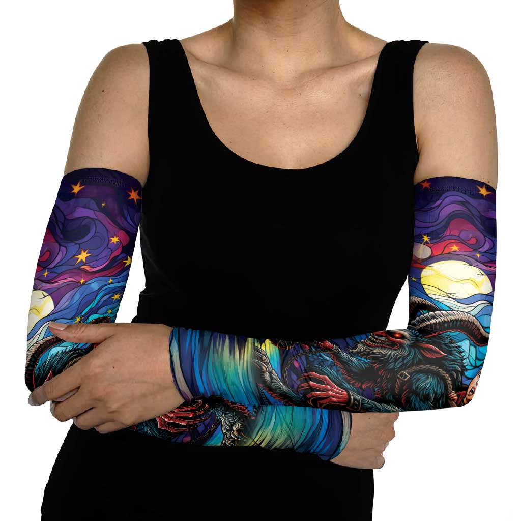 Stained Glass Krampus Arm Sleeves Gothic Christmas Myth - Wonder Print Shop