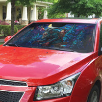 Stained Glass Krampus Auto Sun Shade Gothic Christmas Myth - Wonder Print Shop