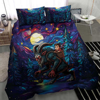 Stained Glass Krampus Bedding Set Gothic Christmas Myth - Wonder Print Shop
