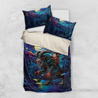 Stained Glass Krampus Bedding Set Gothic Christmas Myth - Wonder Print Shop