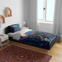 Stained Glass Krampus Bedding Set Gothic Christmas Myth - Wonder Print Shop