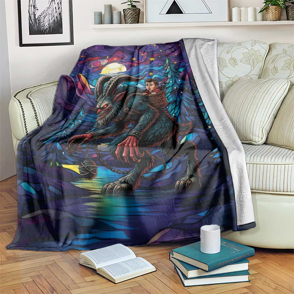 Stained Glass Krampus Blanket Gothic Christmas Myth - Wonder Print Shop