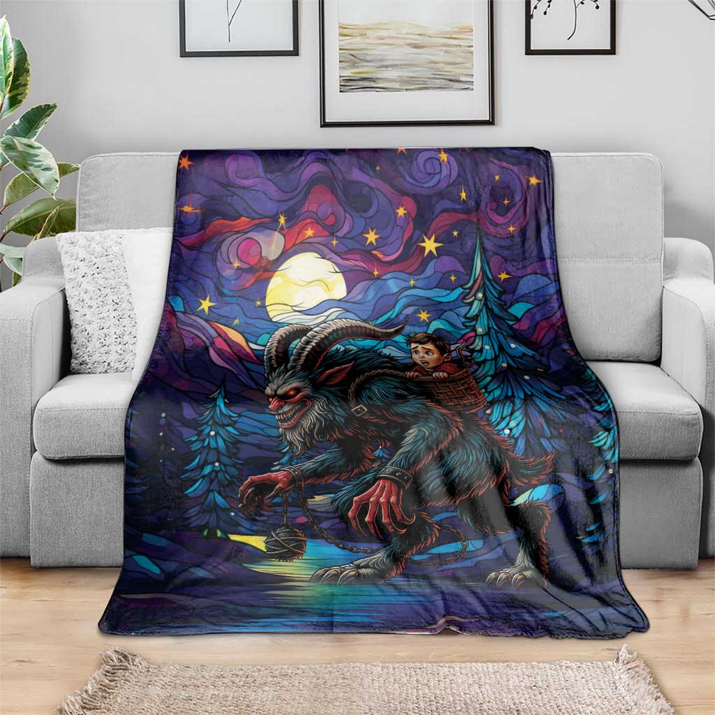 Stained Glass Krampus Blanket Gothic Christmas Myth - Wonder Print Shop