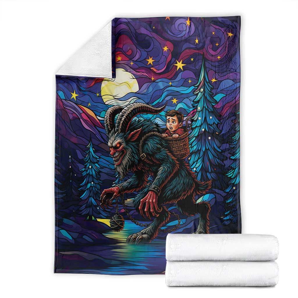 Stained Glass Krampus Blanket Gothic Christmas Myth - Wonder Print Shop