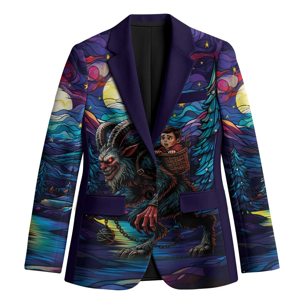 Stained Glass Krampus Blazer Gothic Christmas Myth - Wonder Print Shop
