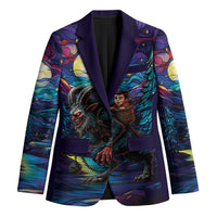 Stained Glass Krampus Blazer Gothic Christmas Myth - Wonder Print Shop