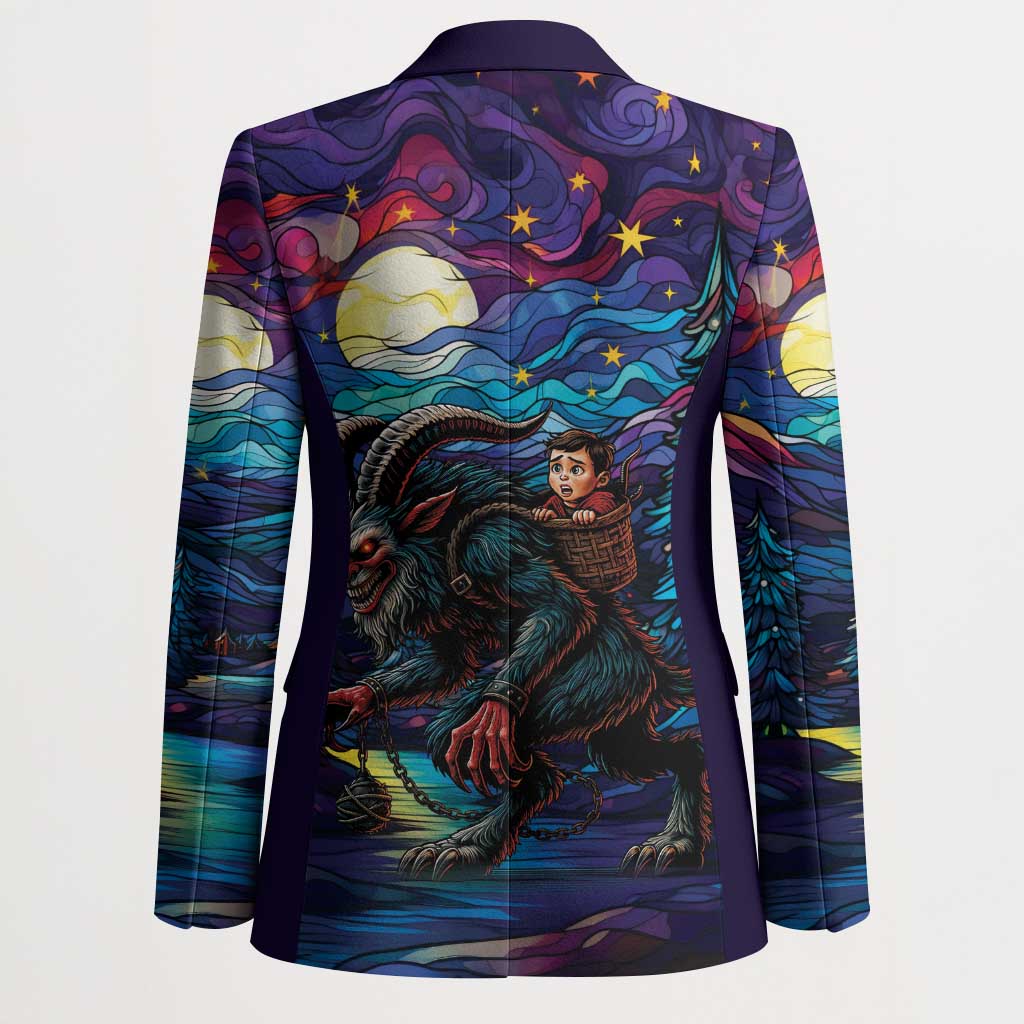 Stained Glass Krampus Blazer Gothic Christmas Myth - Wonder Print Shop