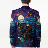 Stained Glass Krampus Blazer Gothic Christmas Myth - Wonder Print Shop