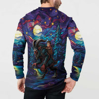 Stained Glass Krampus Button Sweatshirt Gothic Christmas Myth - Wonder Print Shop