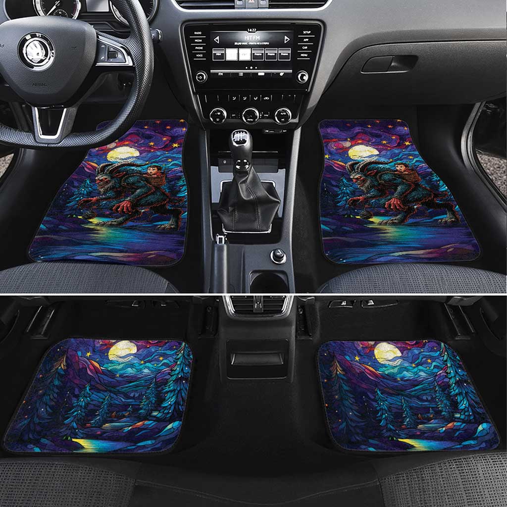 Stained Glass Krampus Car Mats Gothic Christmas Myth - Wonder Print Shop