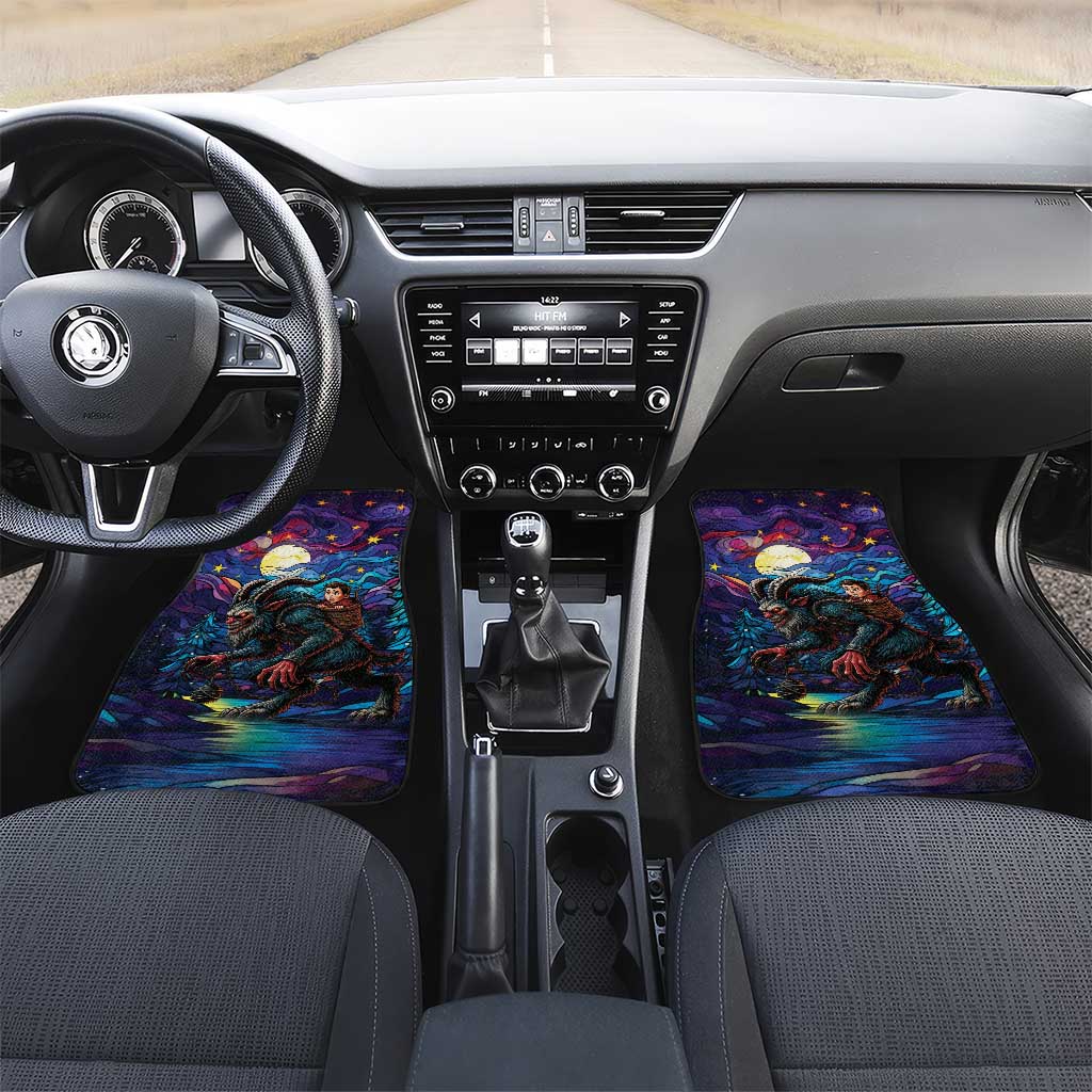 Stained Glass Krampus Car Mats Gothic Christmas Myth - Wonder Print Shop