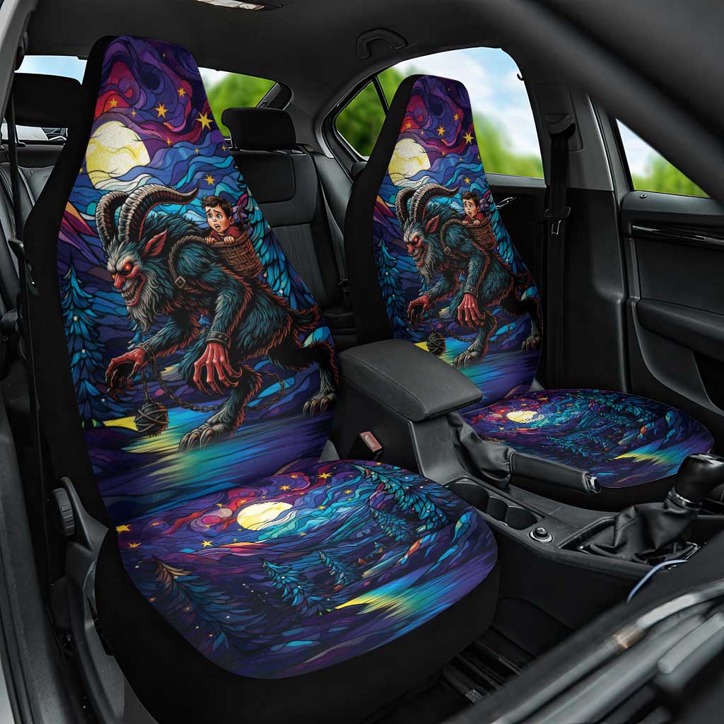 Stained Glass Krampus Car Seat Cover Gothic Christmas Myth - Wonder Print Shop