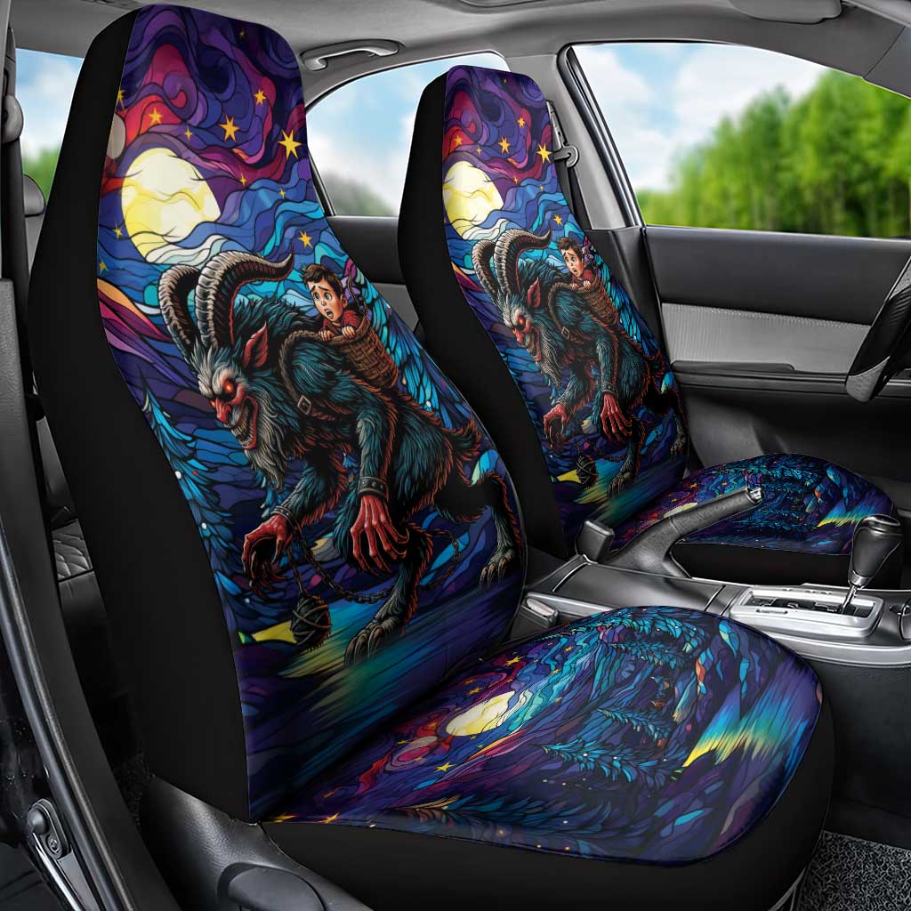 Stained Glass Krampus Car Seat Cover Gothic Christmas Myth - Wonder Print Shop