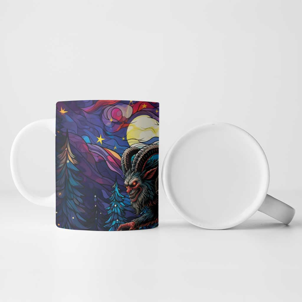 Stained Glass Krampus Ceramic Mug Gothic Christmas Myth - Wonder Print Shop