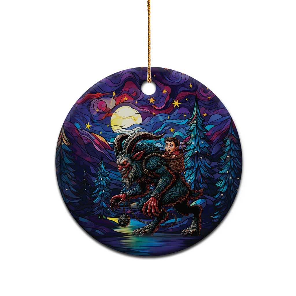 Stained Glass Krampus Ceramic Ornament Gothic Christmas Myth - Wonder Print Shop