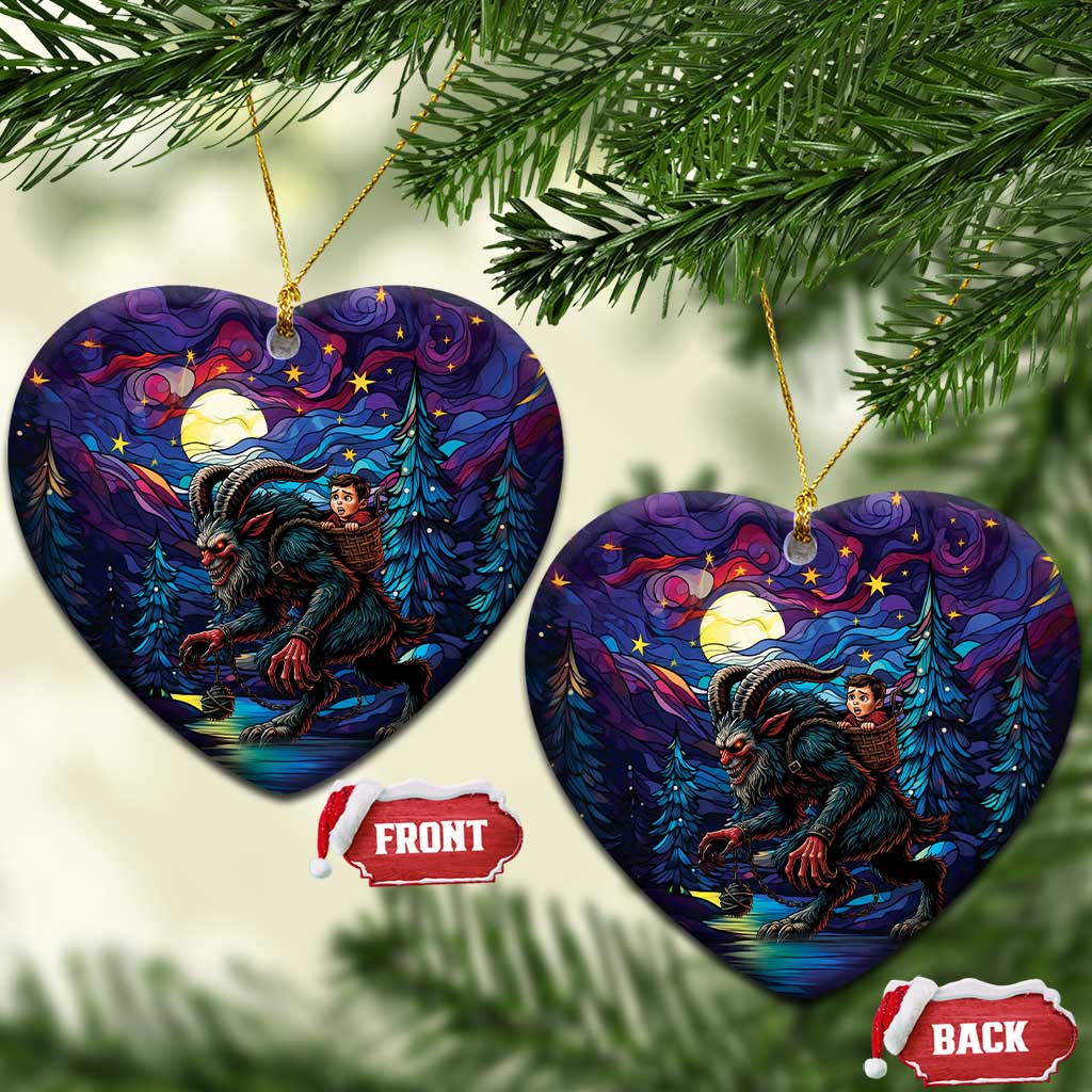 Stained Glass Krampus Ceramic Ornament Gothic Christmas Myth - Wonder Print Shop