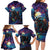 Stained Glass Krampus Family Matching Long Sleeve Bodycon Dress and Hawaiian Shirt Gothic Christmas Myth - Wonder Print Shop