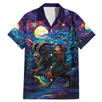 Stained Glass Krampus Family Matching Mermaid Dress and Hawaiian Shirt Gothic Christmas Myth - Wonder Print Shop