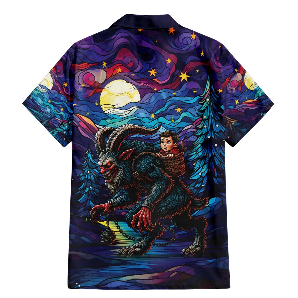 Stained Glass Krampus Family Matching Mermaid Dress and Hawaiian Shirt Gothic Christmas Myth - Wonder Print Shop