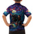 Stained Glass Krampus Family Matching Off The Shoulder Long Sleeve Dress and Hawaiian Shirt Gothic Christmas Myth - Wonder Print Shop