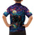 Stained Glass Krampus Family Matching Off Shoulder Maxi Dress and Hawaiian Shirt Gothic Christmas Myth - Wonder Print Shop