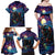 Stained Glass Krampus Family Matching Off Shoulder Maxi Dress and Hawaiian Shirt Gothic Christmas Myth - Wonder Print Shop