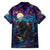 Stained Glass Krampus Family Matching Off Shoulder Maxi Dress and Hawaiian Shirt Gothic Christmas Myth - Wonder Print Shop