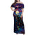 Stained Glass Krampus Family Matching Off Shoulder Maxi Dress and Hawaiian Shirt Gothic Christmas Myth - Wonder Print Shop