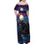 Stained Glass Krampus Family Matching Off Shoulder Maxi Dress and Hawaiian Shirt Gothic Christmas Myth - Wonder Print Shop
