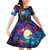 Stained Glass Krampus Family Matching Off Shoulder Short Dress and Hawaiian Shirt Gothic Christmas Myth - Wonder Print Shop