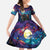 Stained Glass Krampus Family Matching Short Sleeve Bodycon Dress and Hawaiian Shirt Gothic Christmas Myth - Wonder Print Shop