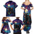 Stained Glass Krampus Family Matching Summer Maxi Dress and Hawaiian Shirt Gothic Christmas Myth - Wonder Print Shop