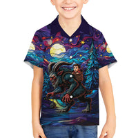 Stained Glass Krampus Family Matching Summer Maxi Dress and Hawaiian Shirt Gothic Christmas Myth - Wonder Print Shop