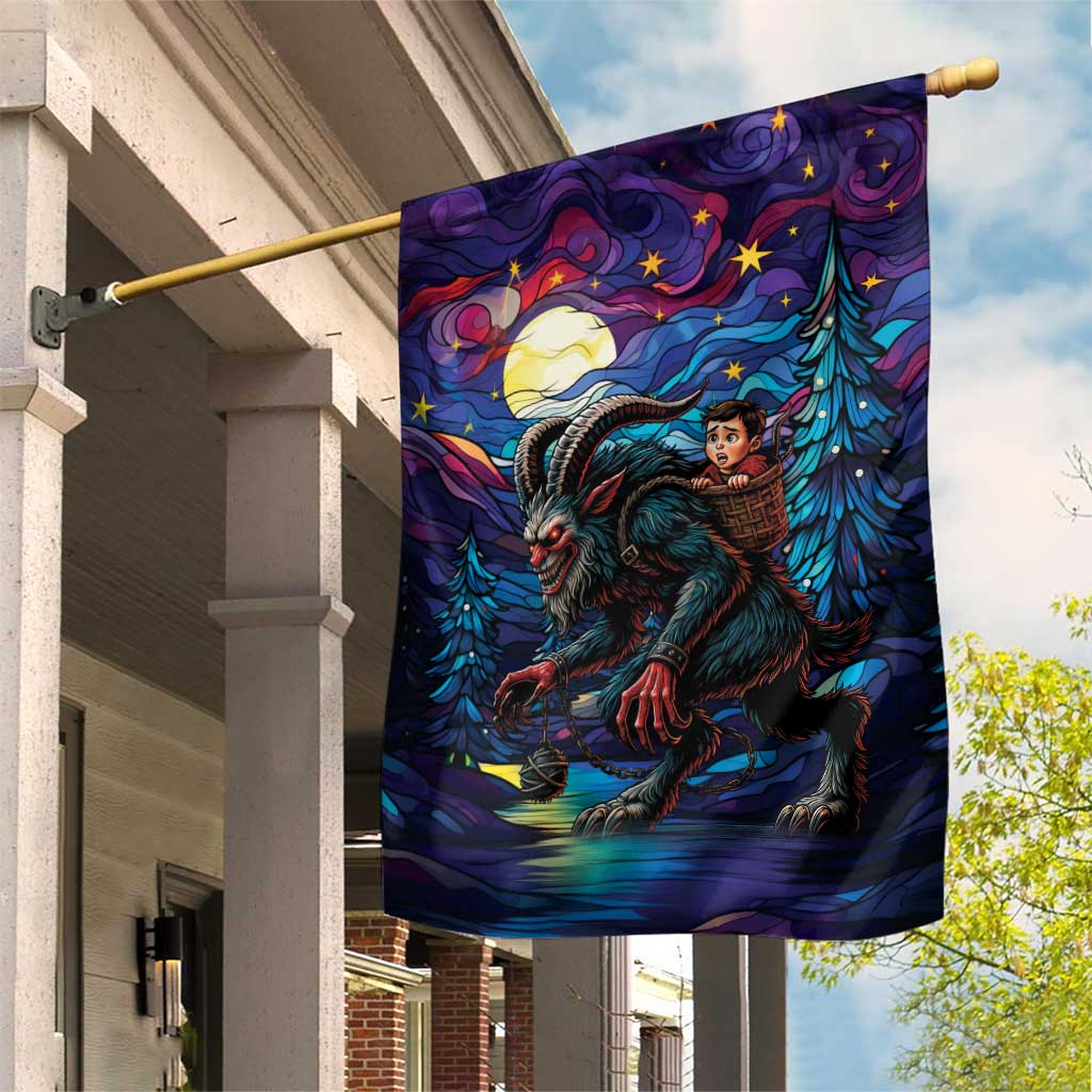 Stained Glass Krampus Garden Flag Gothic Christmas Myth - Wonder Print Shop