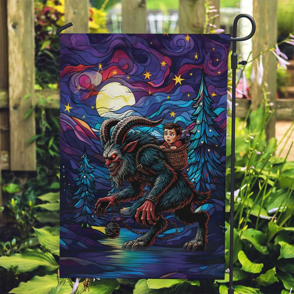 Stained Glass Krampus Garden Flag Gothic Christmas Myth - Wonder Print Shop
