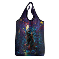 Stained Glass Krampus Grocery Bag Gothic Christmas Myth - Wonder Print Shop