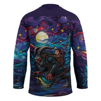 Stained Glass Krampus Hockey Jersey Gothic Christmas Myth - Wonder Print Shop