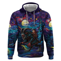 Stained Glass Krampus Hoodie Gothic Christmas Myth - Wonder Print Shop