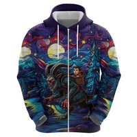 Stained Glass Krampus Hoodie Gothic Christmas Myth - Wonder Print Shop