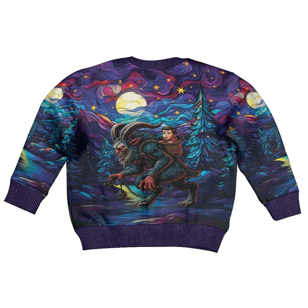 Stained Glass Krampus Kid Ugly Christmas Sweater Gothic Christmas Myth - Wonder Print Shop