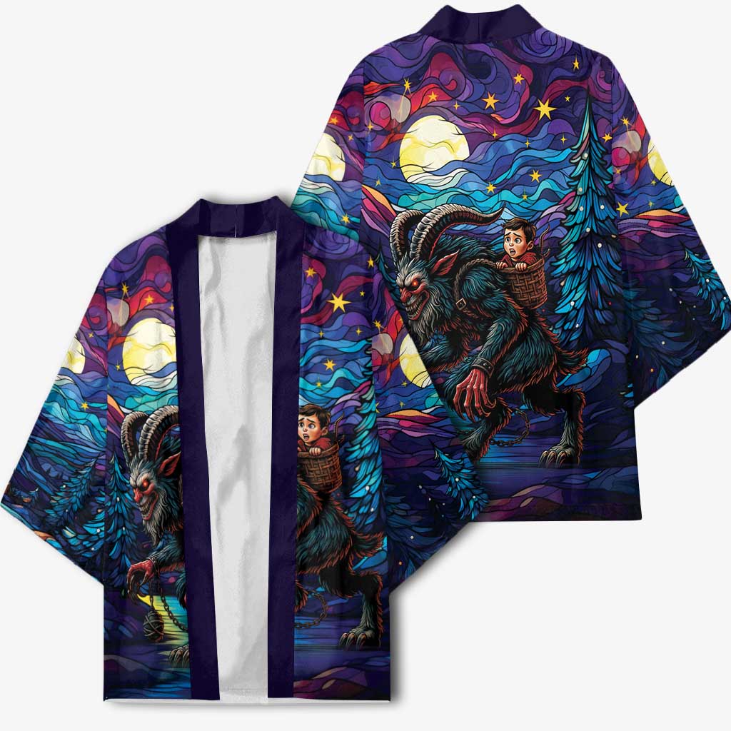 Stained Glass Krampus Kimono Gothic Christmas Myth - Wonder Print Shop