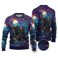 Stained Glass Krampus Ugly Christmas Sweater Gothic Christmas Myth - Wonder Print Shop