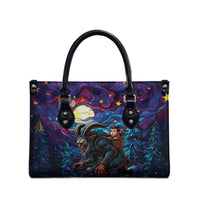 Stained Glass Krampus Leather Bag Gothic Christmas Myth - Wonder Print Shop