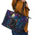 Stained Glass Krampus Leather Tote Bag Gothic Christmas Myth - Wonder Print Shop