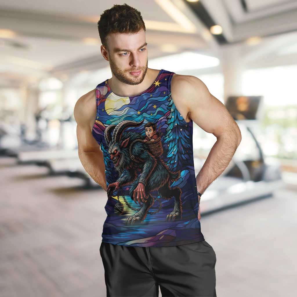 Stained Glass Krampus Men Tank Top Gothic Christmas Myth - Wonder Print Shop