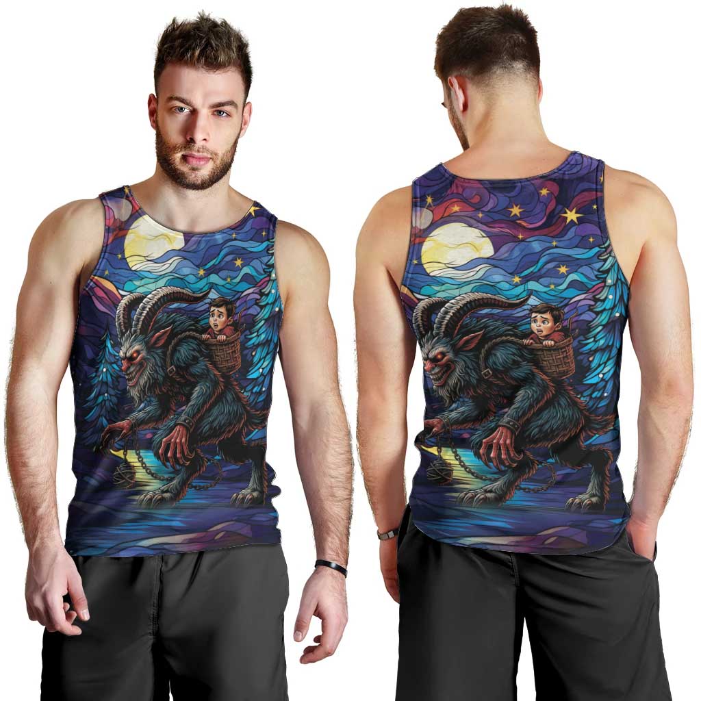 Stained Glass Krampus Men Tank Top Gothic Christmas Myth - Wonder Print Shop